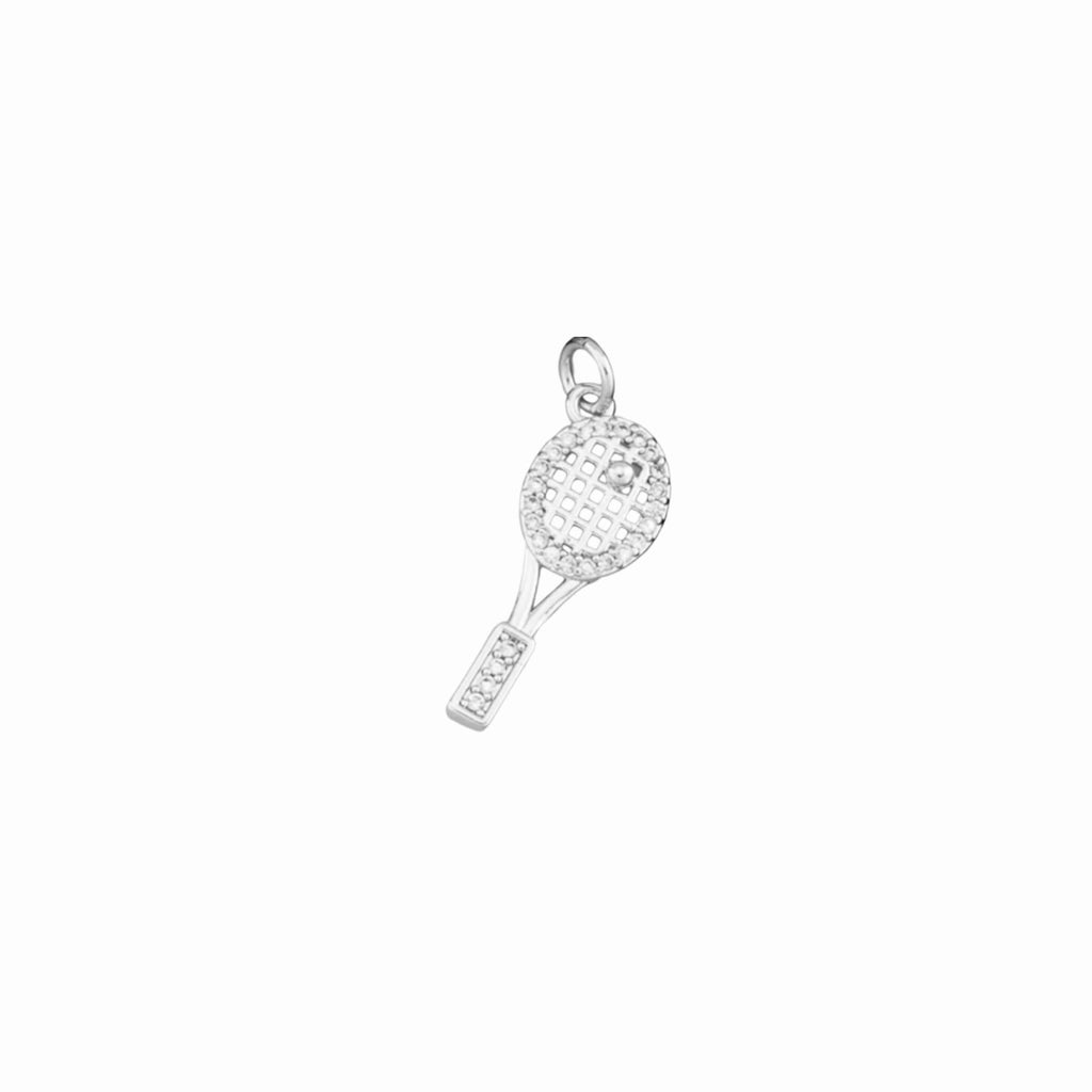 SILVER CZ TENNIS CHARM