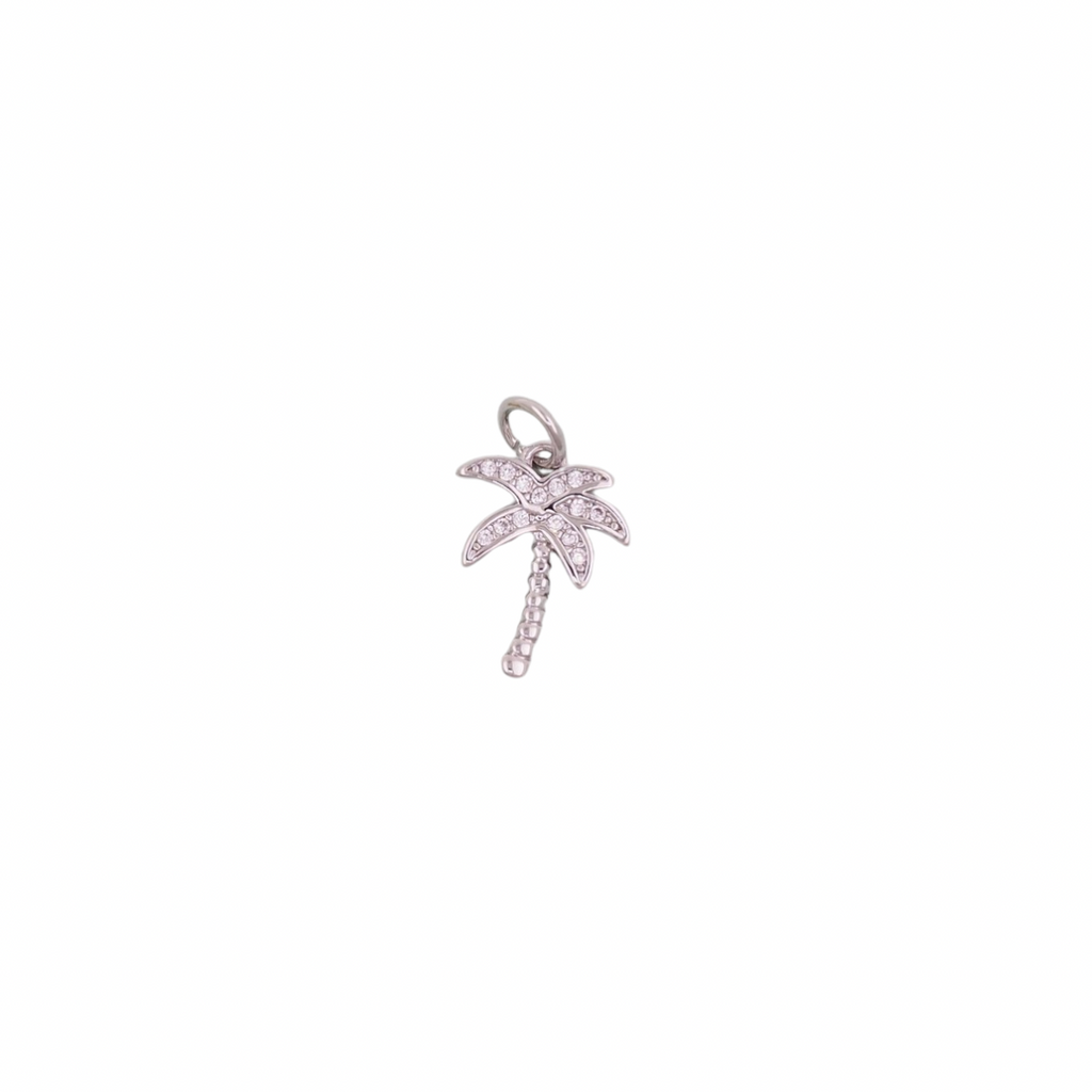 SILVER CZ PALM TREE CHARM