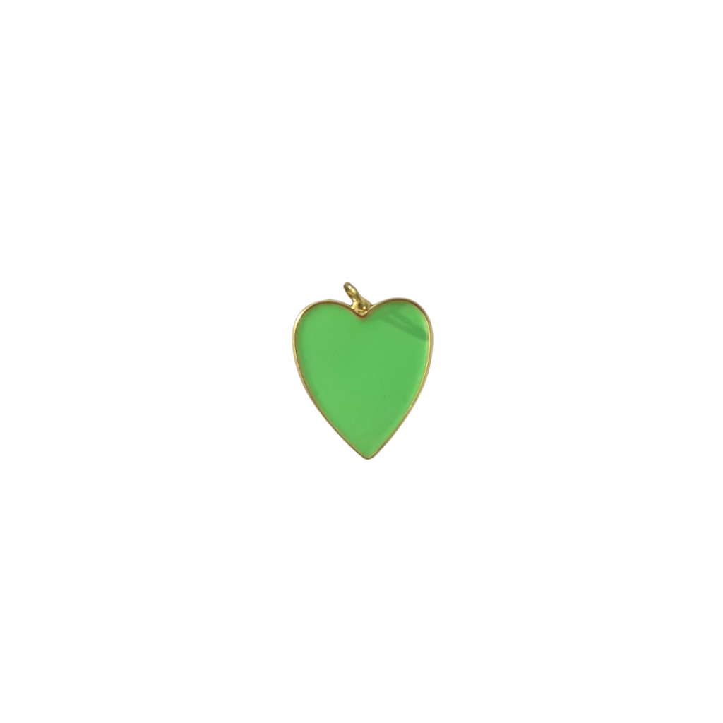 NEON GREEN HEART CHARM